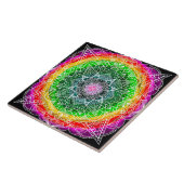Carreau Couleur éclaté Rainbow Prism Mandala (Côté)