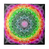Carreau Couleur éclaté Rainbow Prism Mandala (Devant)