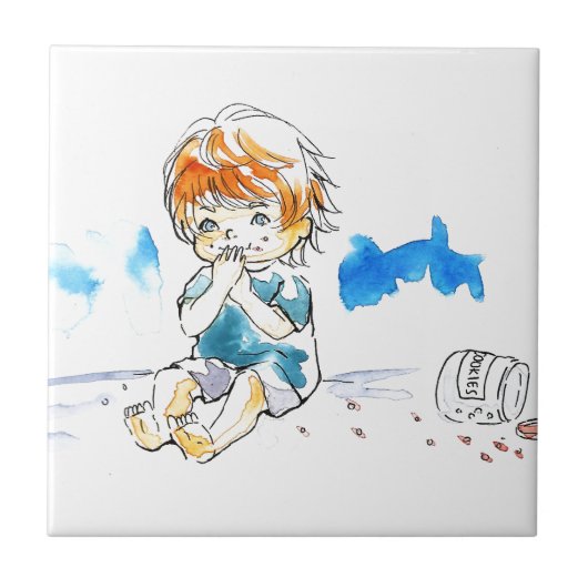 Carreau Couleur effrontée de mangeur de biscuit (Devant)