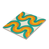 Carreau Couleur funky Rétro demi-cercles Art Motif (Côté)