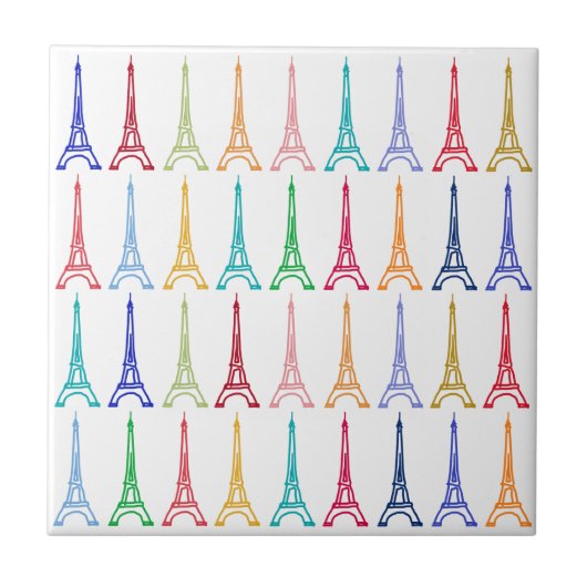 Carreau couleur motif Tour Eiffel (Devant)