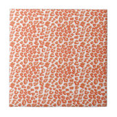 Carreau Couleur orange et Empreinte de léopard blanc (Devant)