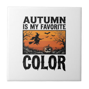 Carreau Couleur préférée d'automne Halloween Citrouille Ve
