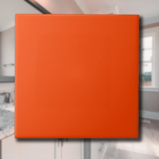 Carreau Couleur solide orange flamme | Classique | Élégant