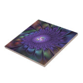 Carreau Couleur tendance moderne abstraite fleur fractale (Côté)