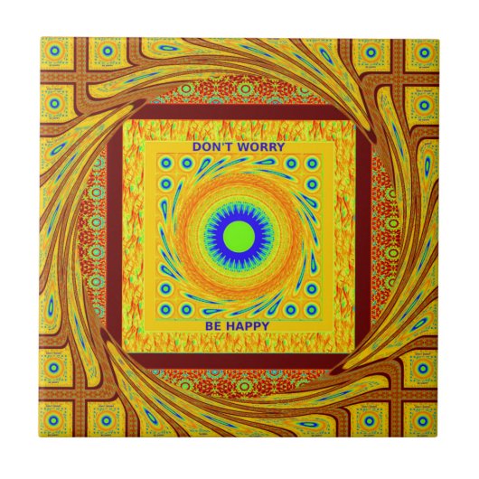 Carreau Couleur traditionnelle rouge or (Devant)