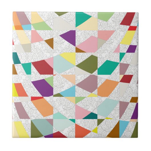 Carreau Couleurs Abstraites Damask (Devant)