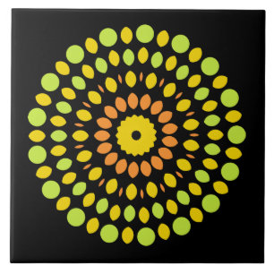 Carreau Couleurs agrumes, vert, jaune, orange,