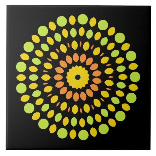 Carreau Couleurs agrumes, vert, jaune, orange, (Devant)