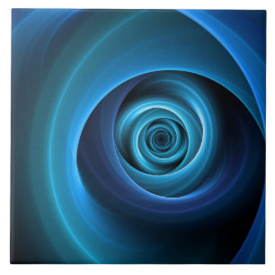 Carreau Couleurs bleu spirale 3D Art Abstrait fractal mode