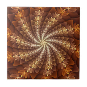 Carreau Couleurs Chaudes, Motif D'art Fractal Moderne Trip