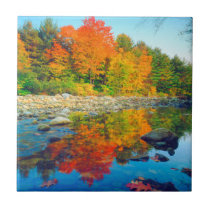 Carreau Couleurs d'automne se reflétant dans un ruisseau d
