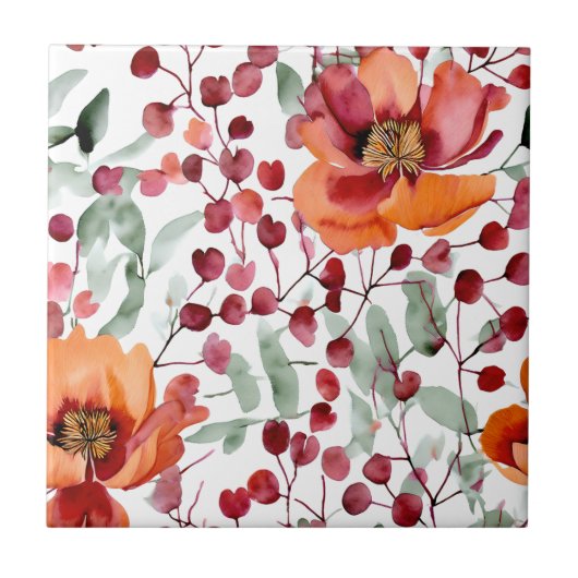 Carreau Couleurs de terre, Fleurs d'automne (Devant)