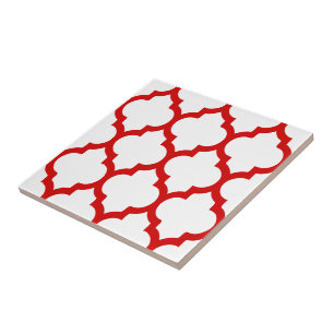 Carreau Couleurs DIY Motif Quatrefoil Marocain #5 LG Rouge