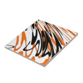 Carreau Couleurs du Bengale Orange et lignes noires (Côté)