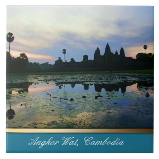 Carreau Couleurs en silhouette Angkor Vat, cambodgien en c (Devant)