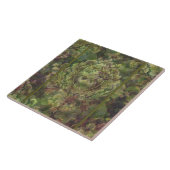 Carreau Couleurs mélangées de damas vert fleuri (Côté)