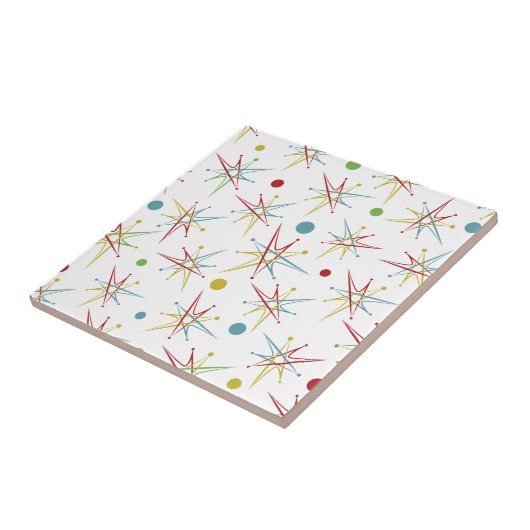 Carreau Couleurs personnalisées de point rétro atomique de (Côté)