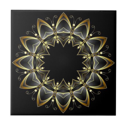 Carreau Couleurs toscanes or/noir Splash de cuisine ~ 04 (Devant)