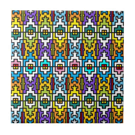 Carreau Couleurs vives motif africain (Devant)