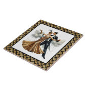 Carreau Couple Art Déco élégant (Côté)