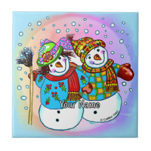 Carreau Couple Bonhomme de Neige