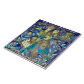 Carreau Couple de charme avec oiseaux, Perse de jute 1800  (Côté)