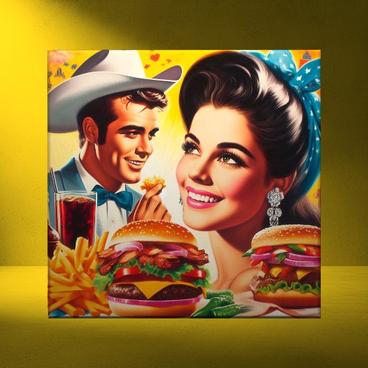Carreau Couple Rétro Fast Food