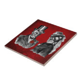 Carreau Couples grunges de squelette de crâne (Côté)