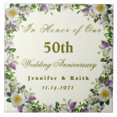 Carreau Couples personnalisés 50e anniversaire de Mariage (Devant)