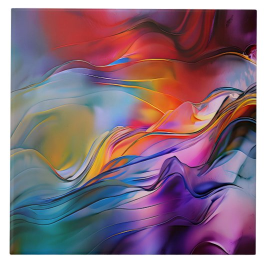 Carreau "Courants chromatiques" Abstrait contemporain (Devant)