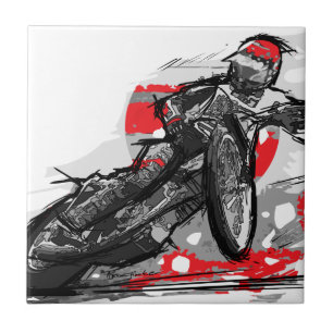 Carreau Coureur plat de moto de voie de speed-way