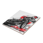 Carreau Coureur plat de moto de voie de speed-way (Côté)