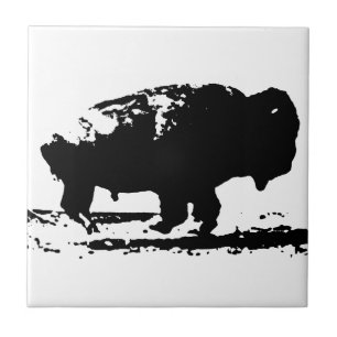 Carreau Courir Buffalo Bison Pop Art