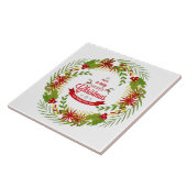 Carreau Couronne de Noël avec du gui (Côté)
