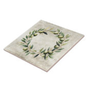 Carreau Couronne d'olive à texture fausse aquarelle (Côté)
