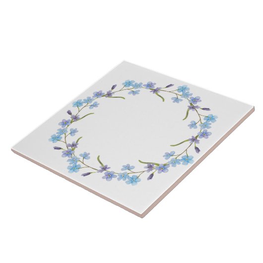 Carreau Couronne florale bleue (Côté)