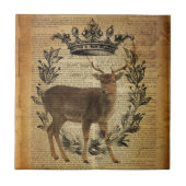 Carreau Couronne rustique outdoorsman blanc buck cerf (Devant)