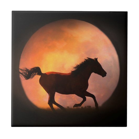 Carreau Course de la Moon Horse Art Tile (Devant)