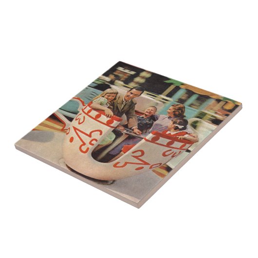 Carreau course de thé au parc d'attractions (Côté)