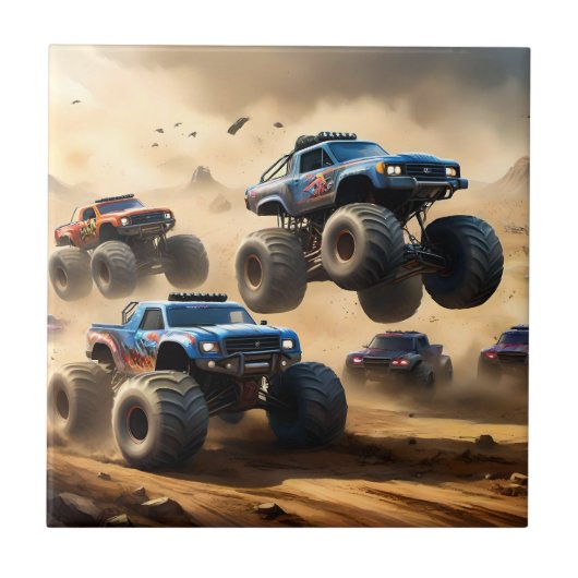 Carreau Courses de Monster Trucks dans le désert, (Devant)