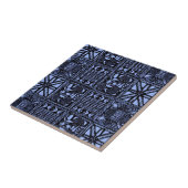 Carreau Courtepointe batik indigo - Bleu (Côté)
