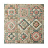Carreau Courtepointe Patchwork Vert Sauge Maison de Campag (Devant)