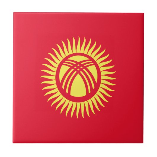 Carreau Coût bas ! Drapeau du Kirghizistan (Devant)