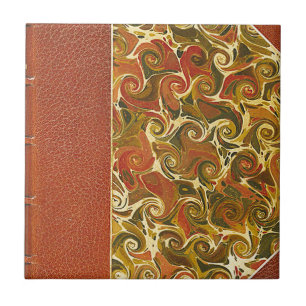 Carreau Couverture de livre antique, motif de tourbillon o