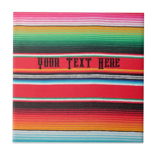 Carreau Couverture de poncho mexicain texte personnalisé C (Devant)