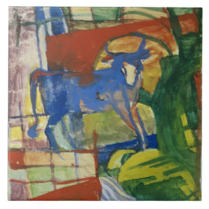 Carreau Cow bleue, 1914 (tempera sur le papier)