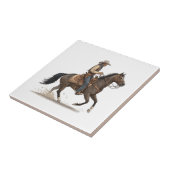 Carreau Cow-boy sur un cheval (Côté)