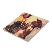 Carreau Cow-girl sur son cheval (Côté)