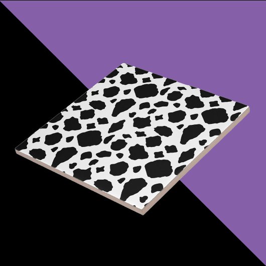 Carreau Cow Pattern Black and White Country